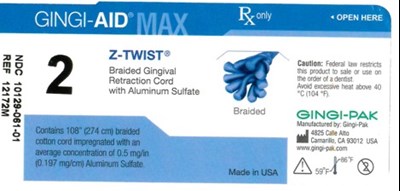Gingi-Aid Max Z-twist 2 - Gingi Aid Z twist 2 Iabel